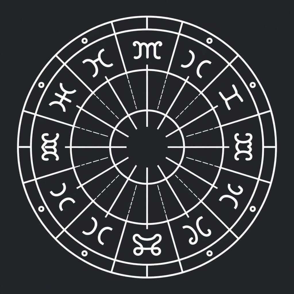 Zodiakalrad mit den zwölf Zeichen